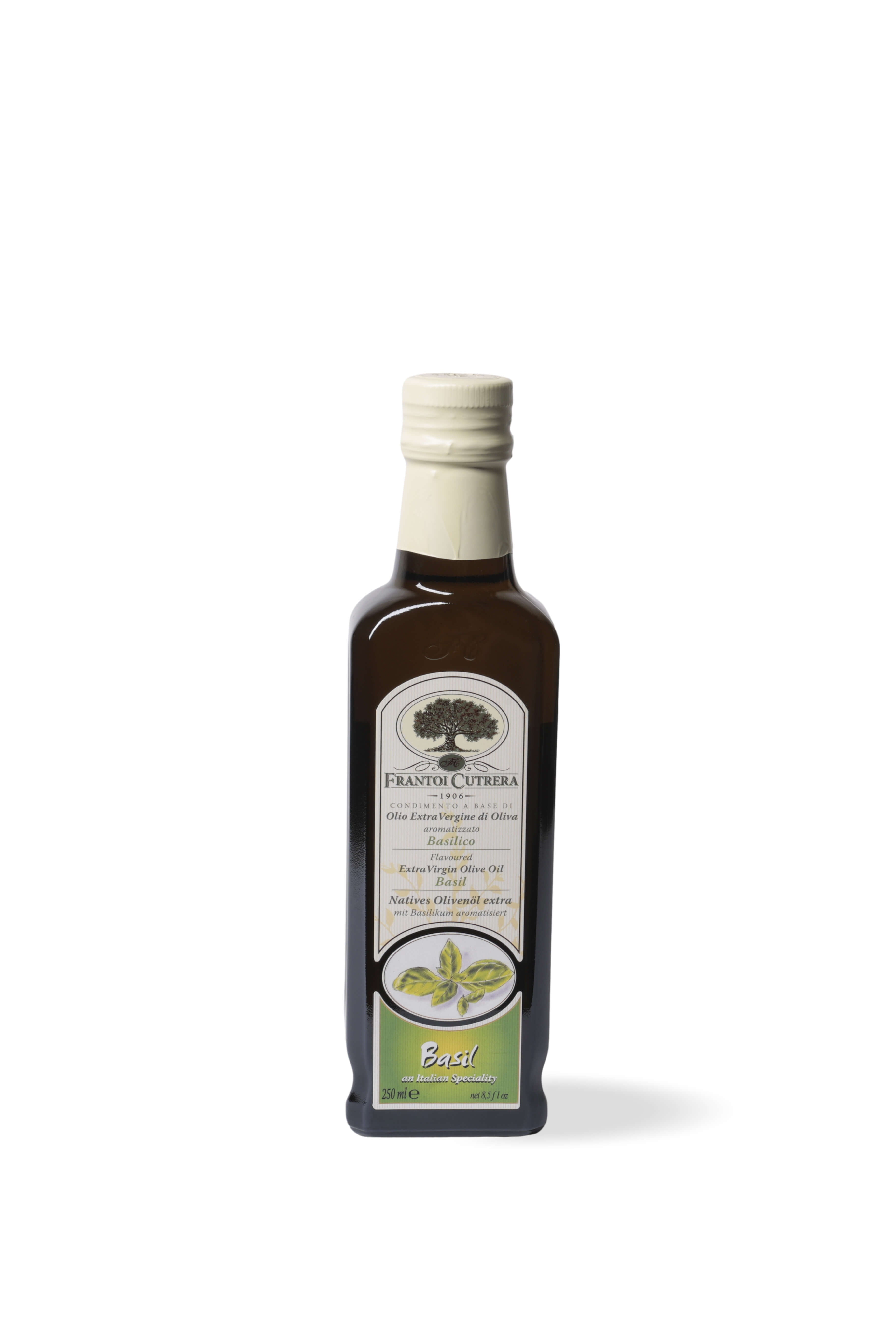 Condimento a base di olio extra vergine di oliva 98% aromatizzato al basilico