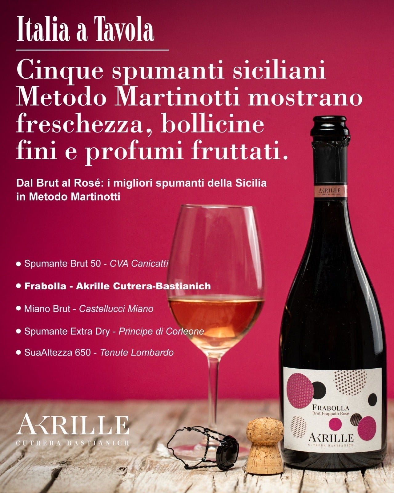 Rosè Frabolla premiato da Italia a Tavola