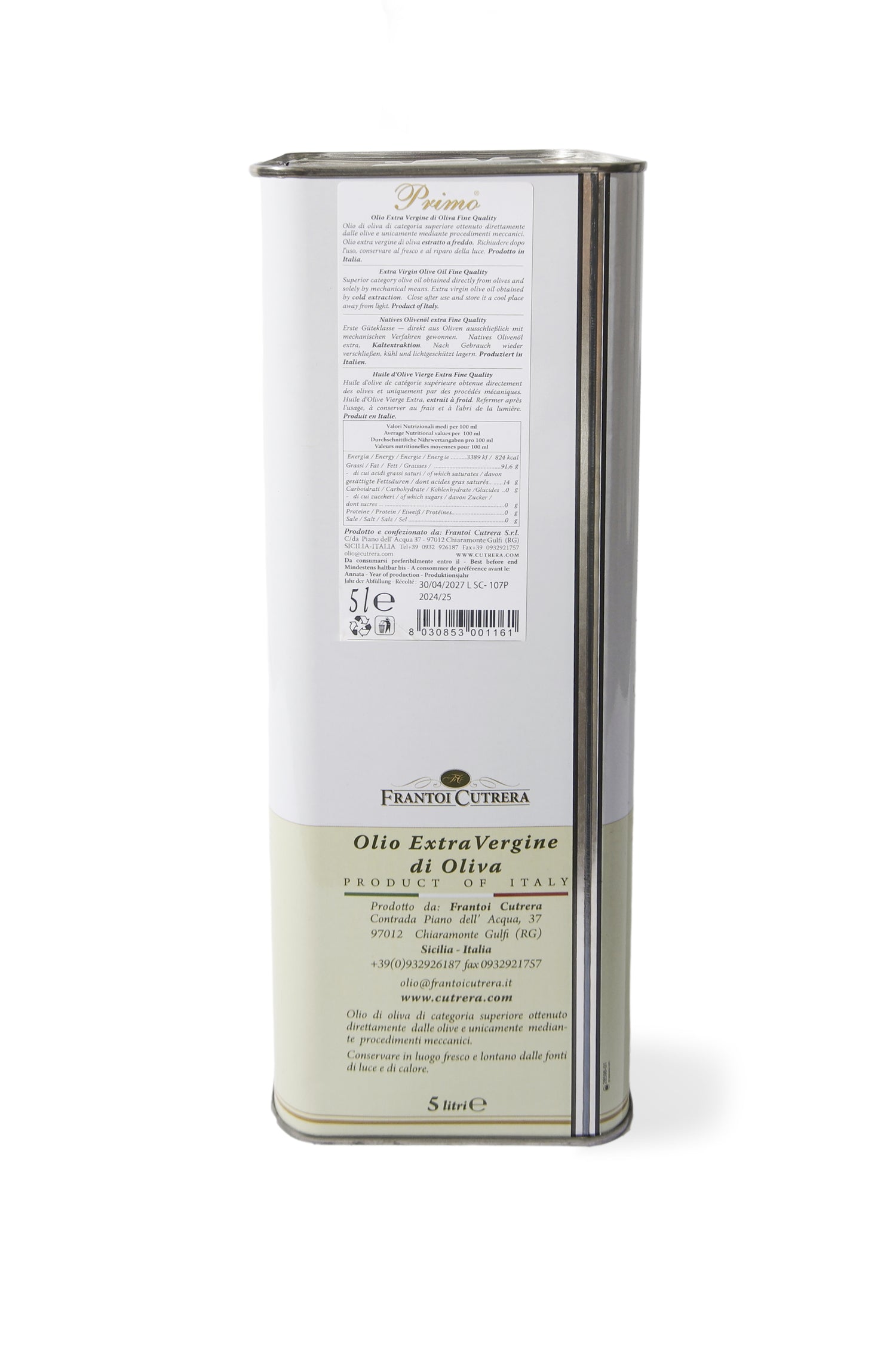 Primo Fine Quality - Extra Virgin Olive Oil - Tin