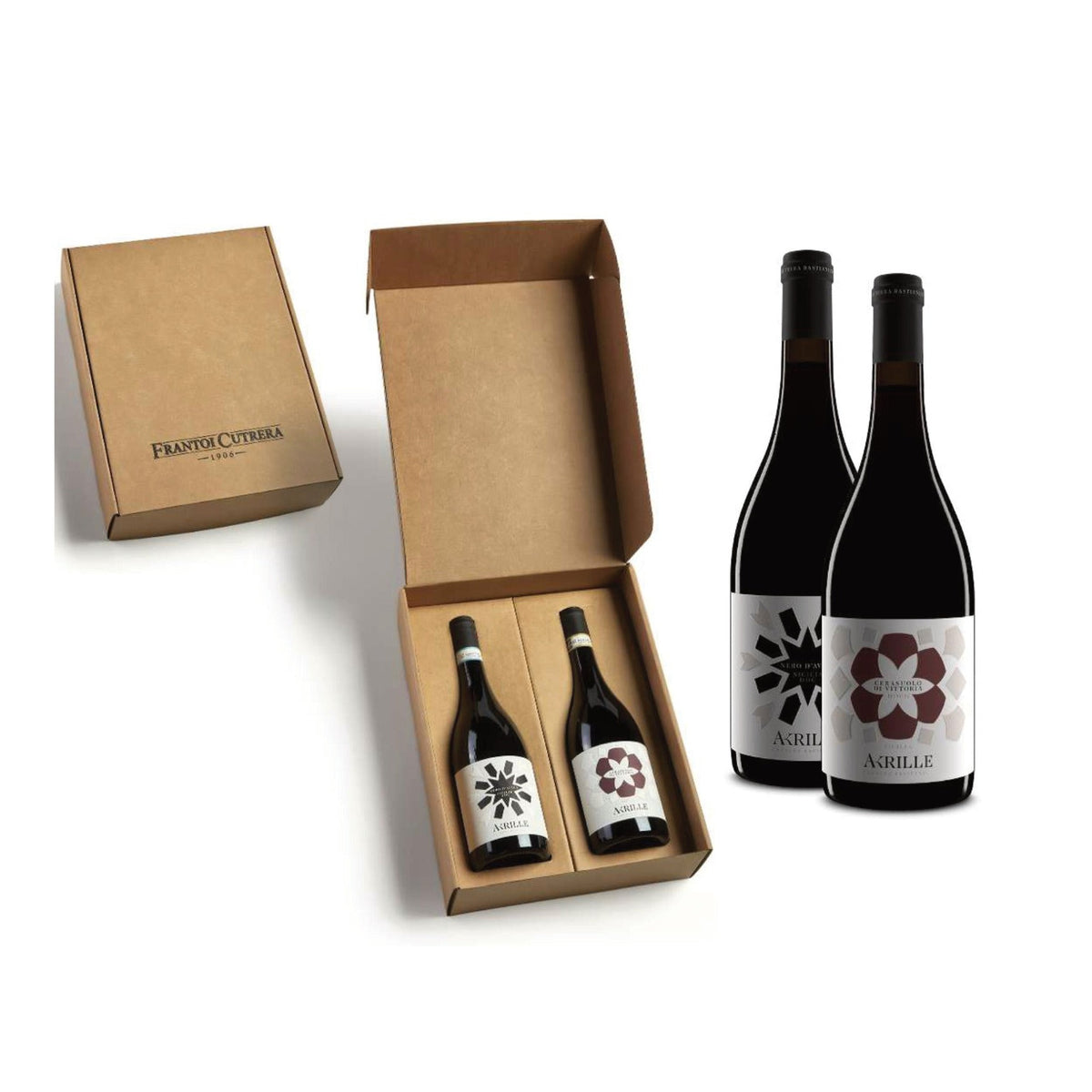Box Frantoi Cutrera con Nero d'Avola DOC e Cerasuolo di Vittoria DOCG Akrille