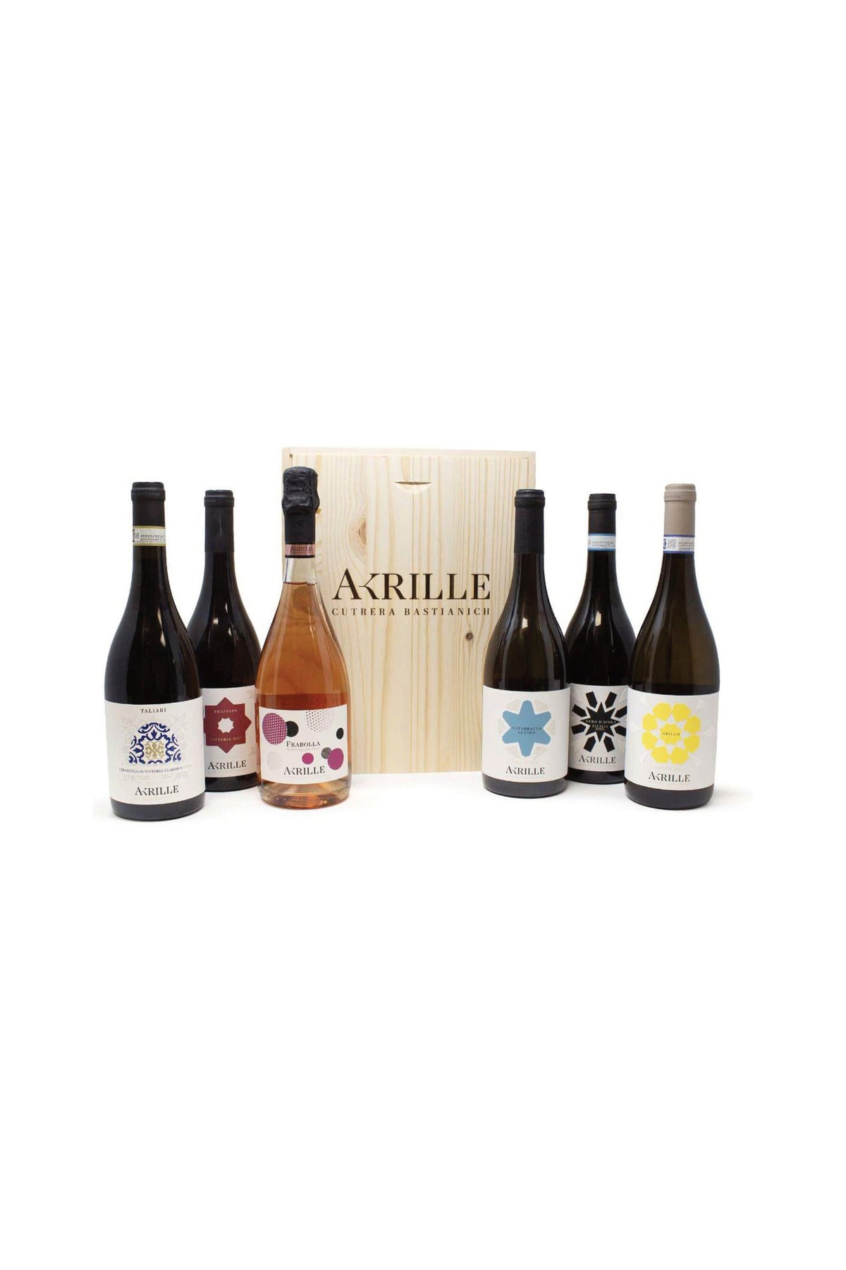 Scatola in legno Akrille con 6 bottiglie - FRANTOI CUTRERA