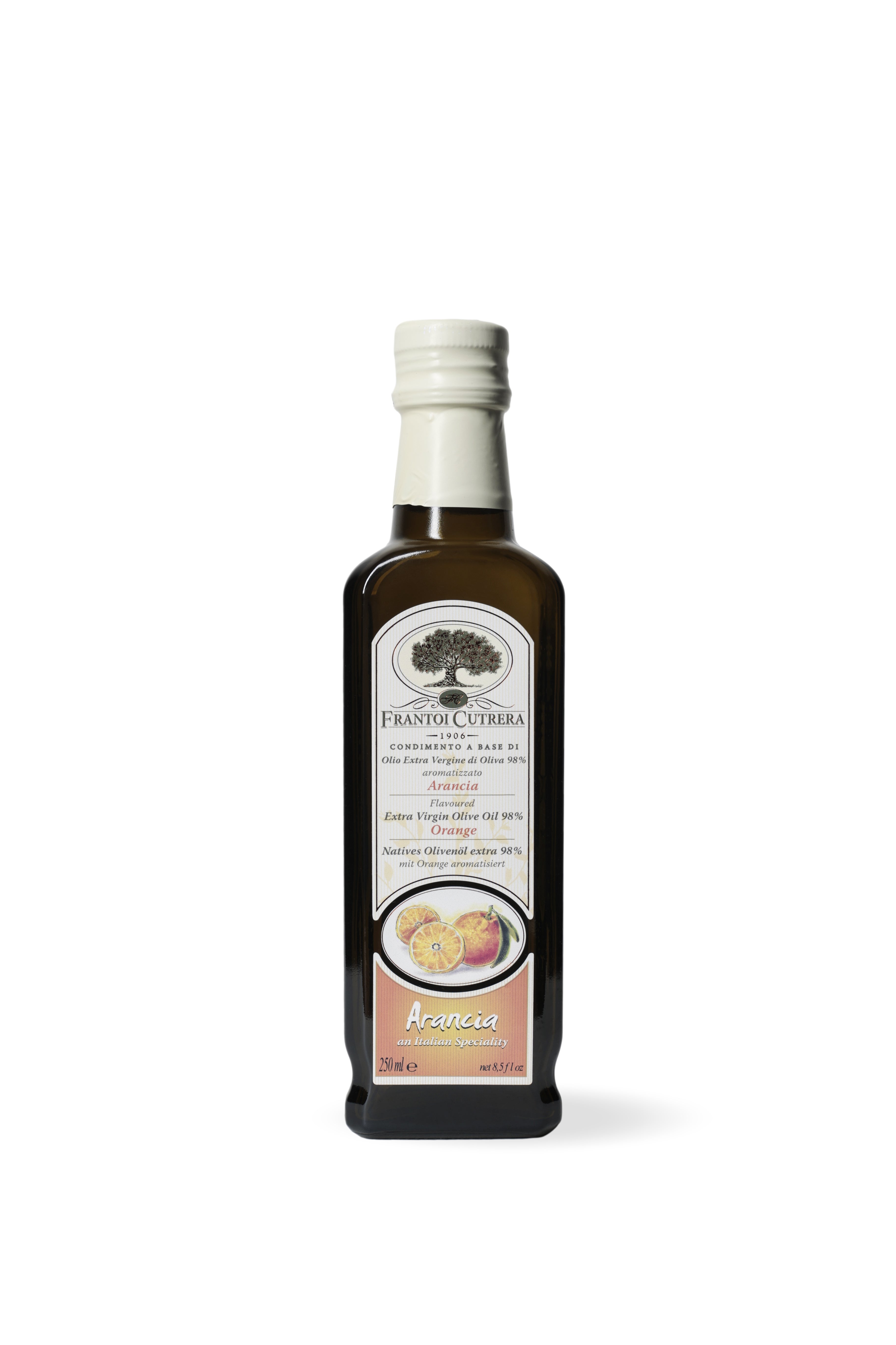 Condimento a base di olio extra vergine di oliva 98% aromatizzato all'arancia - FRANTOI CUTRERA