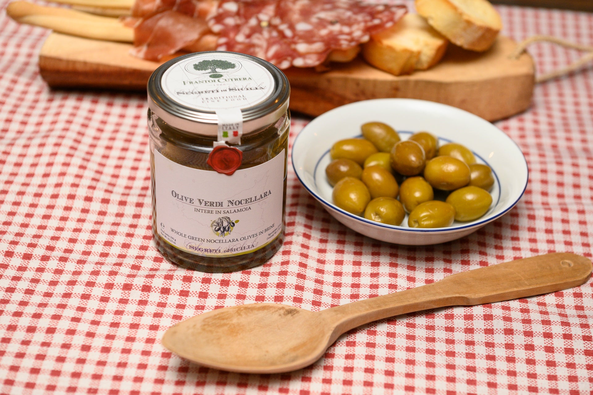 Olives vertes Nocellara entières en saumure – Secrets de Sicile