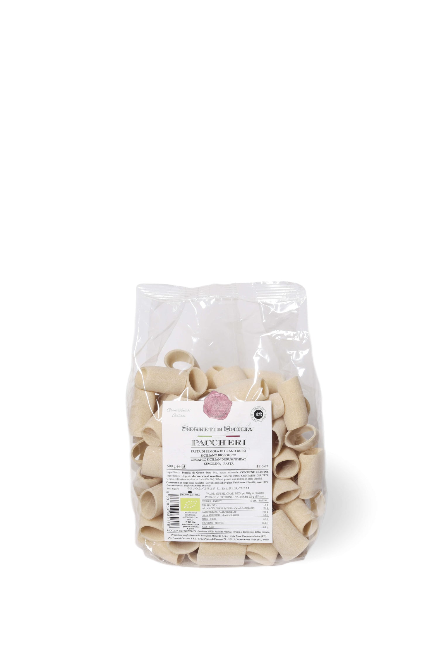 Paccheri pasta artigianale BIO – Segreti di Sicilia - FRANTOI CUTRERA