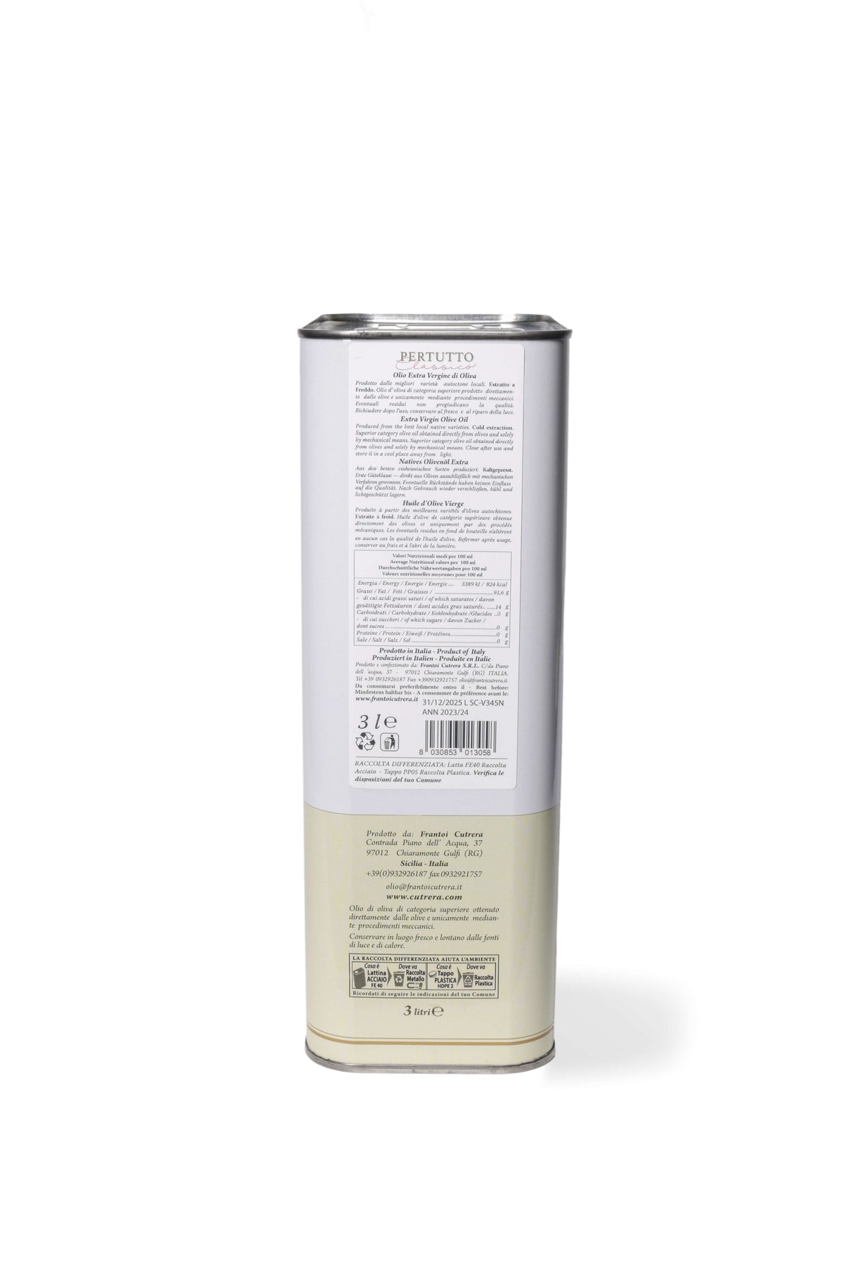 Pertutto - Olio Extravergine di Oliva - Latta - FRANTOI CUTRERA