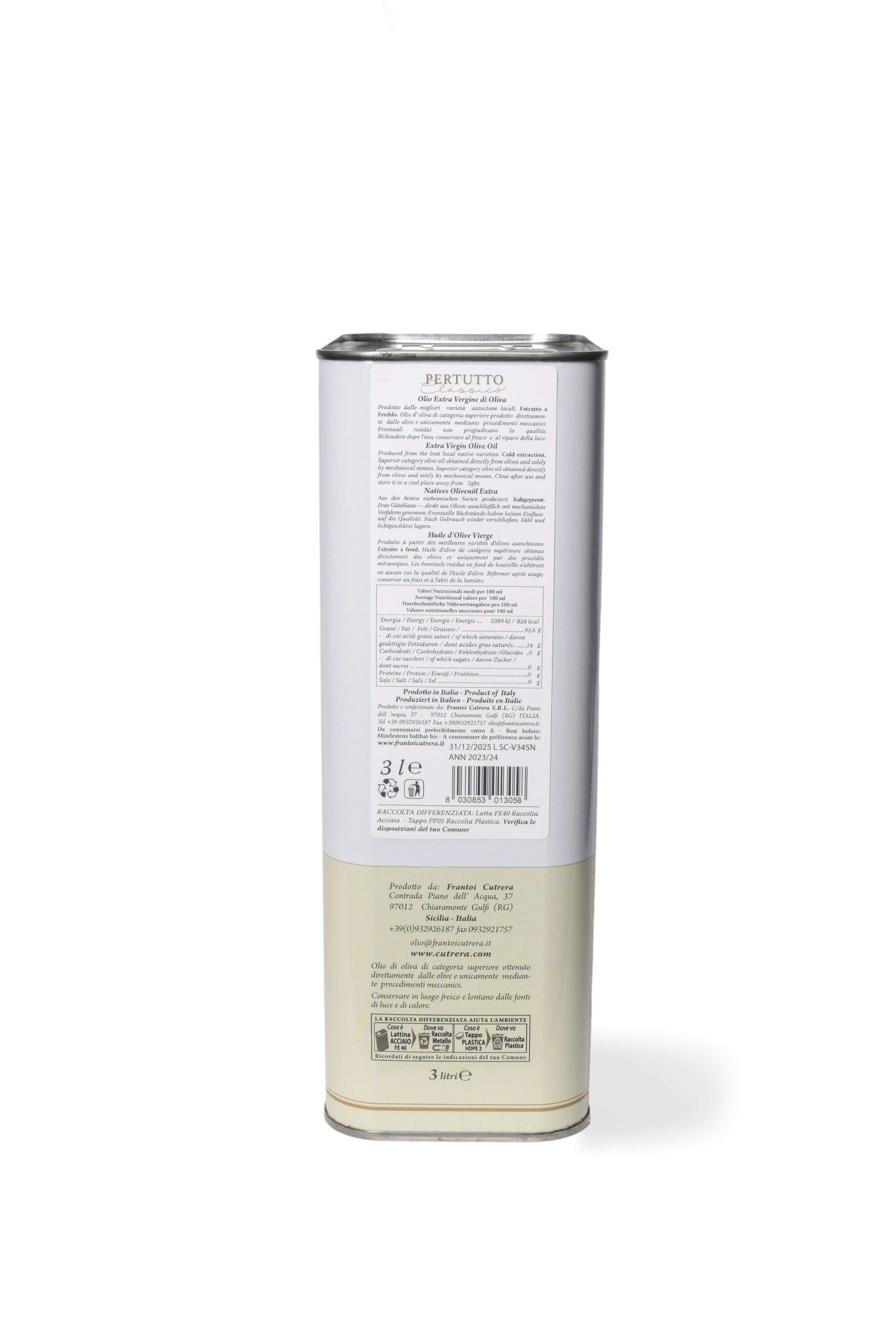 Pertutto - Olio Extravergine di Oliva - Latta - FRANTOI CUTRERA