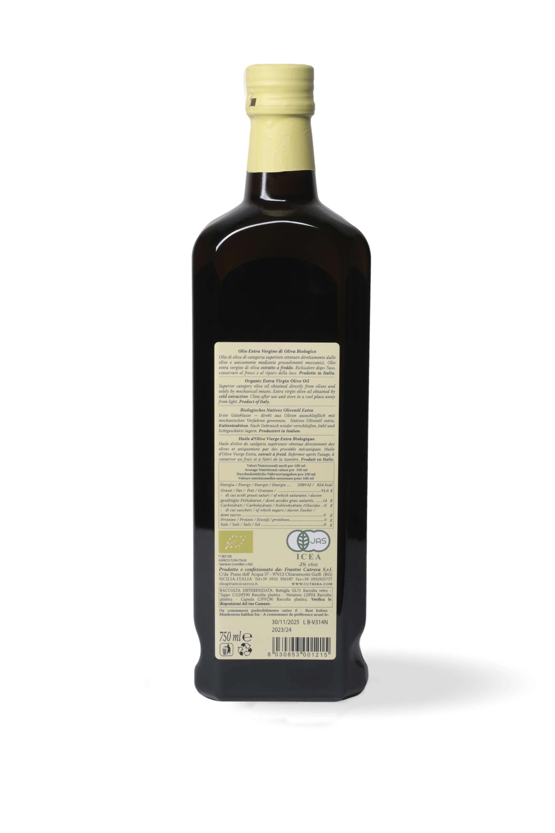 Primo BIO - Olio Extravergine di Oliva - Confezione da 6 Bottiglie - FRANTOI CUTRERA