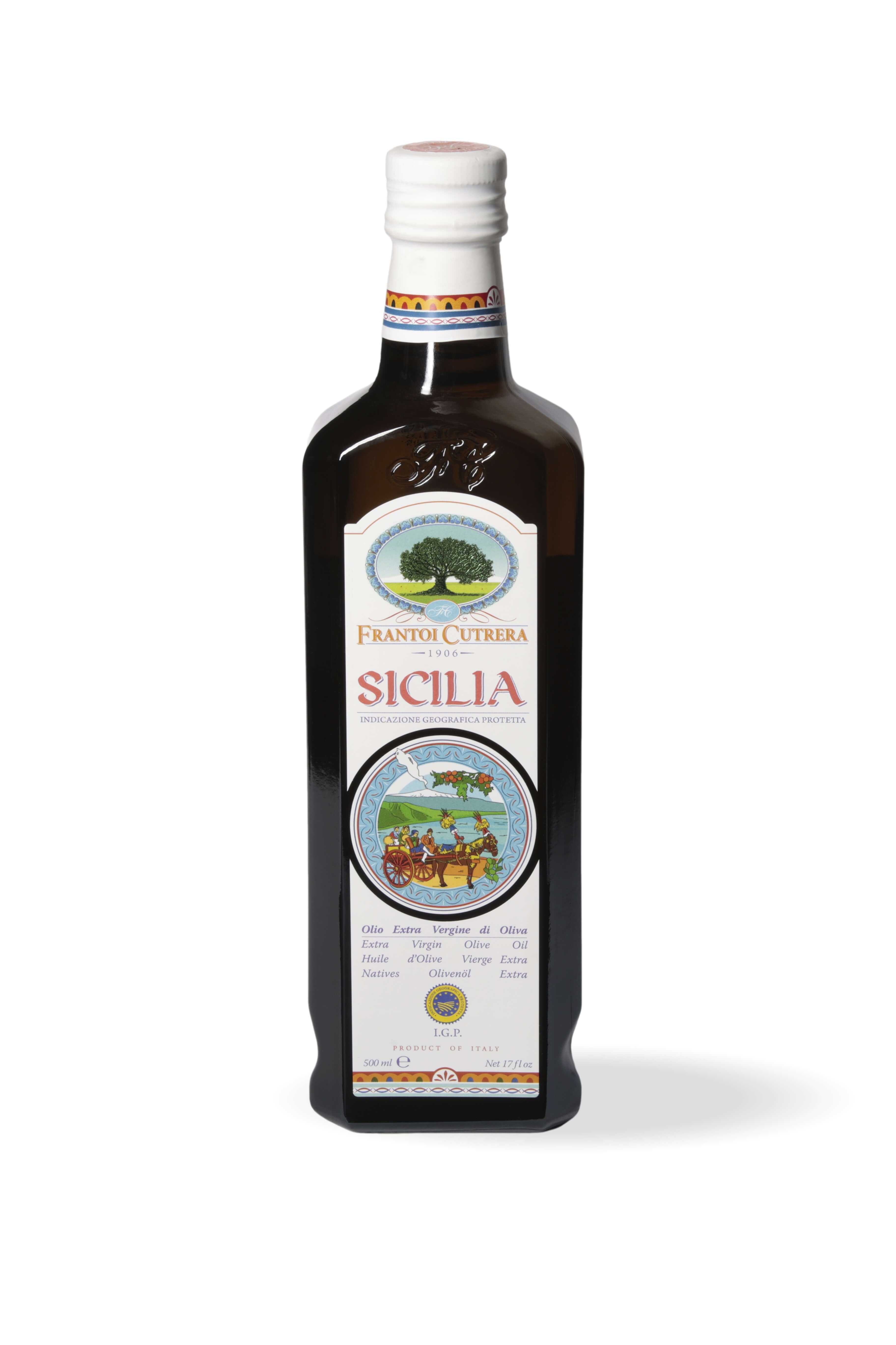 Cutrera IGP Sicile - Huile d'Olive Extra Vierge Sicilienne - Paquet de 6 Bouteilles