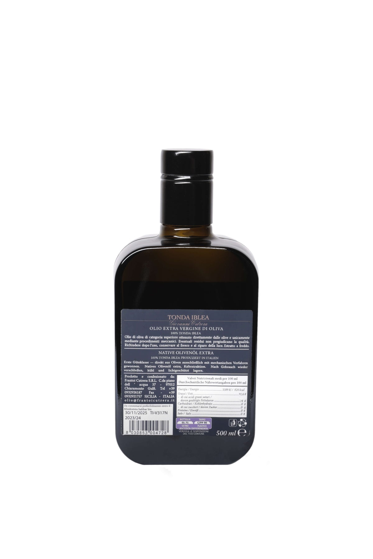 Tonda Iblea Giovanni Cutrera - Olio Extravergine di Oliva - FRANTOI CUTRERA