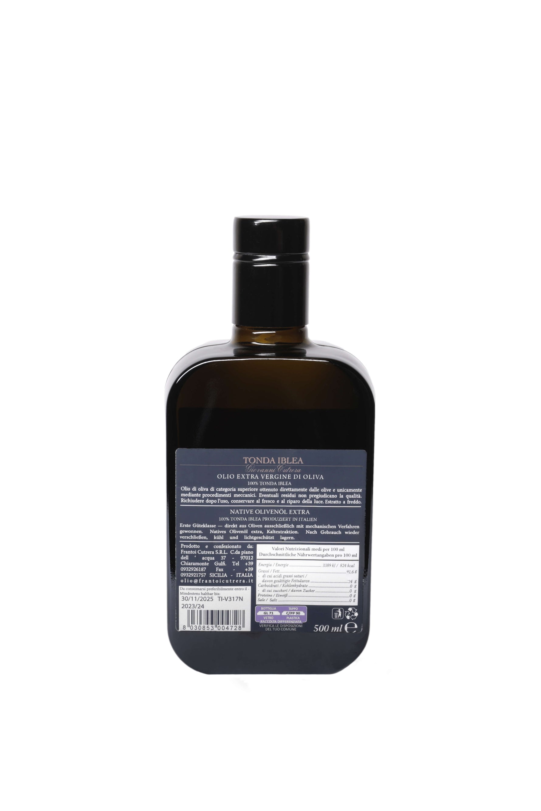 Tonda Iblea Giovanni Cutrera - Olio Extravergine di Oliva - FRANTOI CUTRERA
